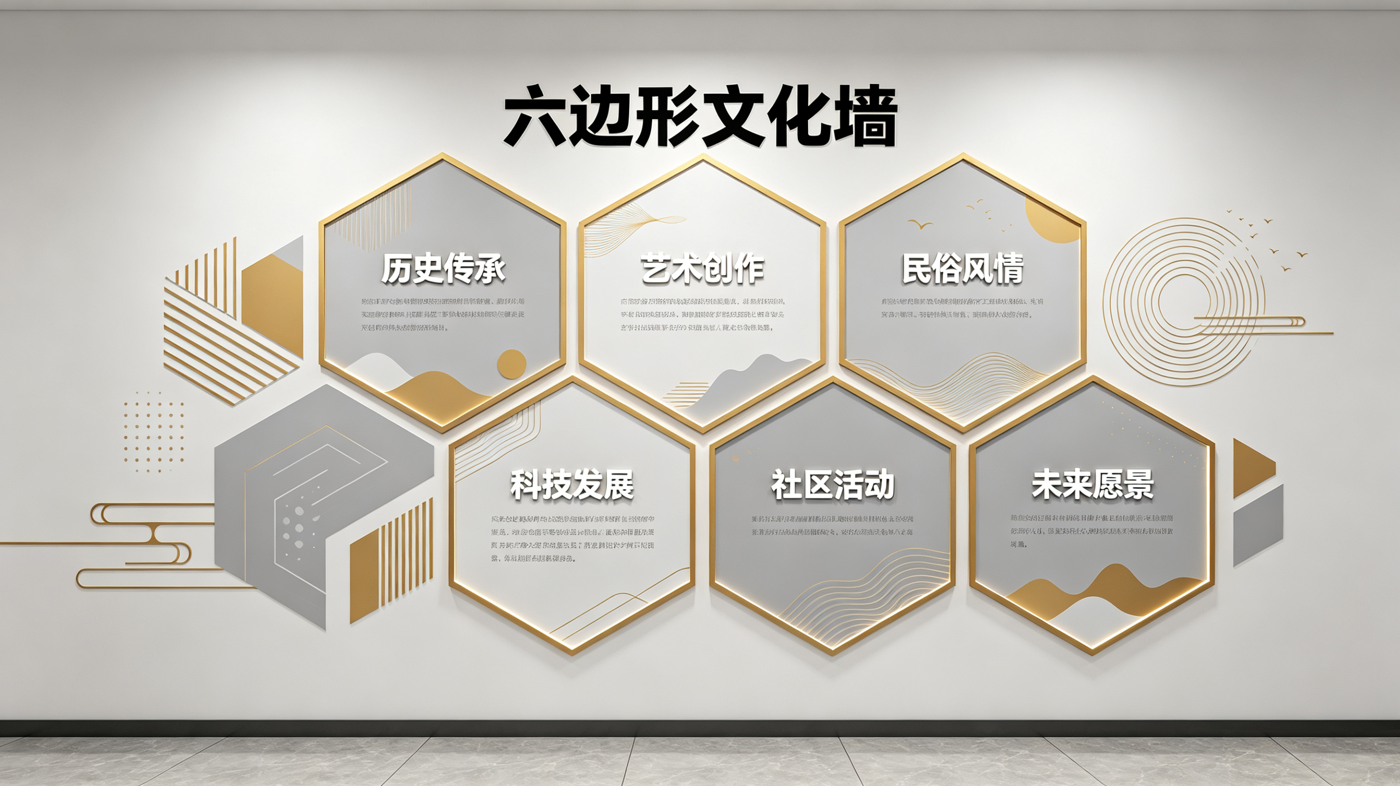 峨边彝族自治县企业文化墙 | 六边形信息美学